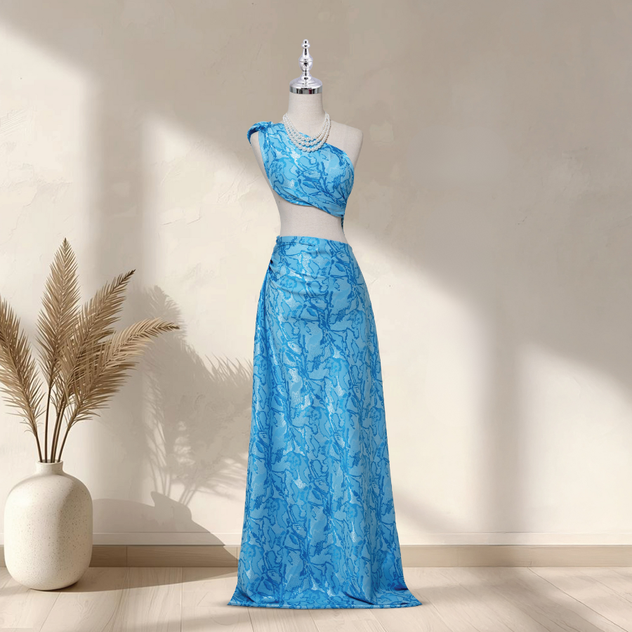 Vải Gấm Hoa Họa Tiết Đặc Biệt Màu Xanh 1m5x2m EMUL001005