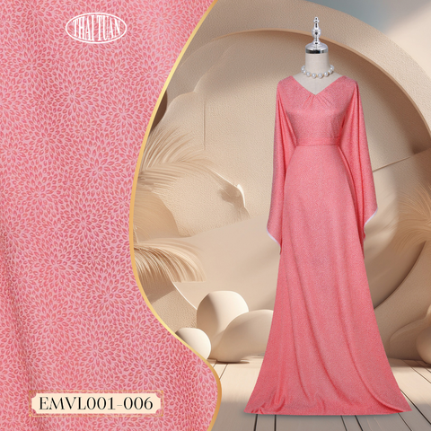 Vải Gấm Hoa Xuân Màu Hồng Khổ 1m5 x 2m EMVL001006