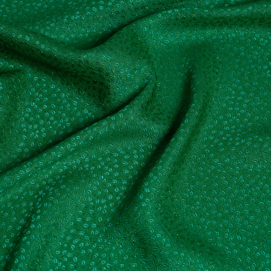 Vải Gấm Hoa Xuân Màu Xanh Lá Khổ 1m5 x 2m EMVL002017