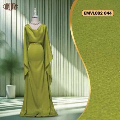 Vải Gấm Hoa Xuân Màu Xanh Úa Khổ 1m5 x 2m EMVL002044