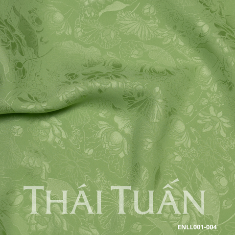 Vải Gấm Hoa Co Giãn Màu Xanh Cốm Khổ 1m5x2m ENLL001004