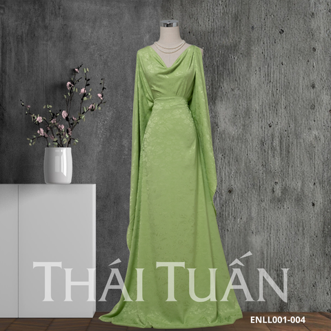 Vải Gấm Hoa Co Giãn Màu Xanh Cốm Khổ 1m5x2m ENLL001004