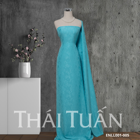 Vải Gấm Hoa Co Giãn Màu Xanh Khổ 1m5x2m ENLL001005