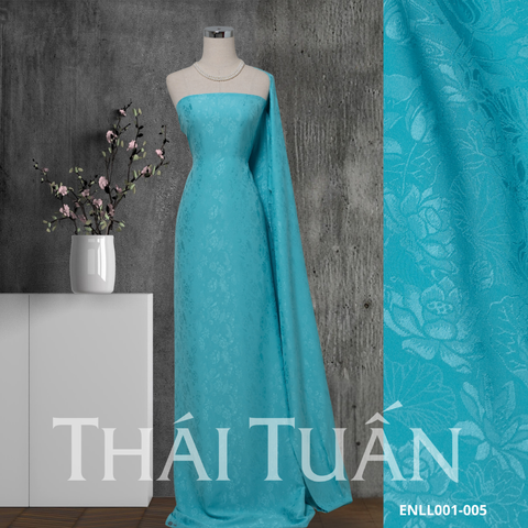 Vải Gấm Hoa Co Giãn Màu Xanh Khổ 1m5x2m ENLL001005