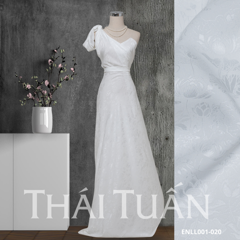 Vải Gấm Hoa Co Giãn Màu Trắng Khổ 1m5x2m ENLL001020