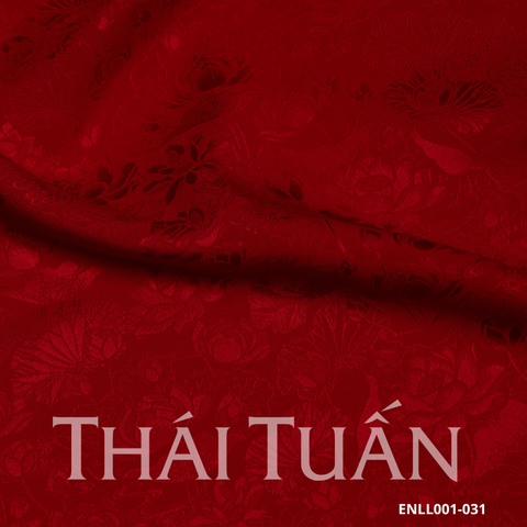 Vải Gấm Hoa Co Giãn Màu Đỏ Tươi Khổ 1m5x2m ENLL001031