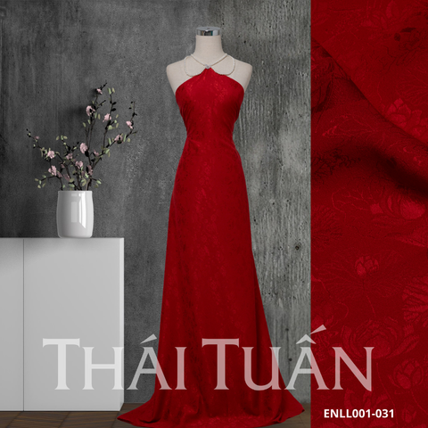 Vải Gấm Hoa Co Giãn Màu Đỏ Tươi Khổ 1m5x2m ENLL001031