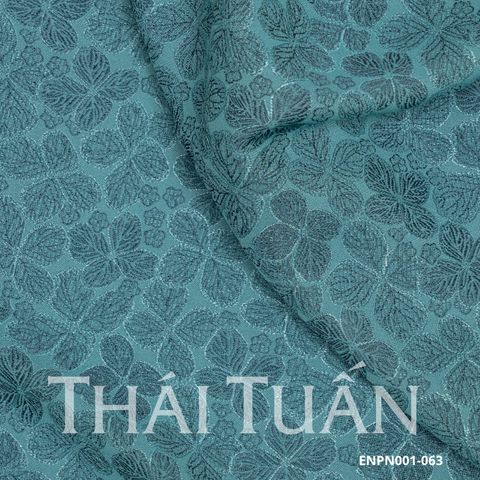 Gấm Hoa Văn Màu Xanh Khổ 1m15x2m5 ENPN001063