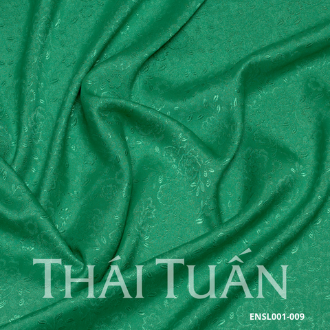 Gấm Hoa Văn Màu Xanh Lá Khổ 1m5x2m ENSL001009