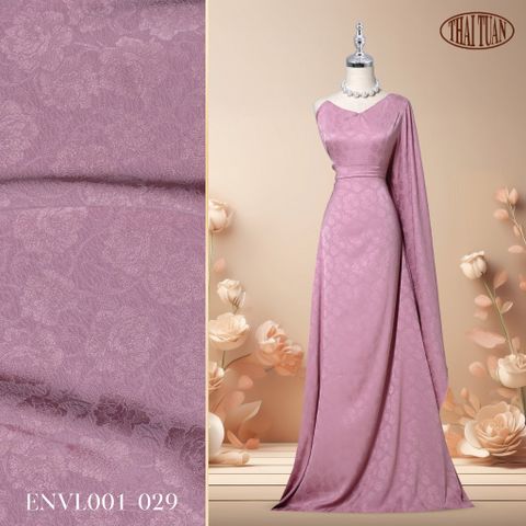 ENVL001-029 Gấm Hoa Co Giãn Màu Hồng Ruốc Khổ 1m5 x 2m