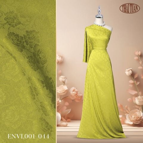 ENVL001-044 Gấm Hoa Co Giãn Màu Xanh Mạ Sáng Khổ 1m5 x 2m