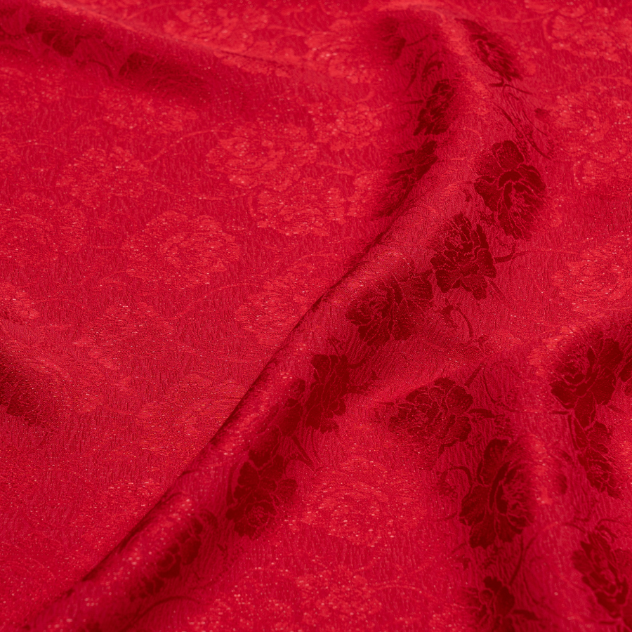 ENVL001-031 Gấm Hoa Co Giãn Màu Đỏ Khổ 1m5 x 2m