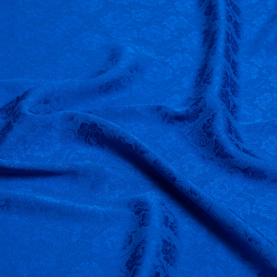 ENVL001-083 Gấm Hoa Co Giãn Màu Xanh Coban Khổ 1m5 x 2m