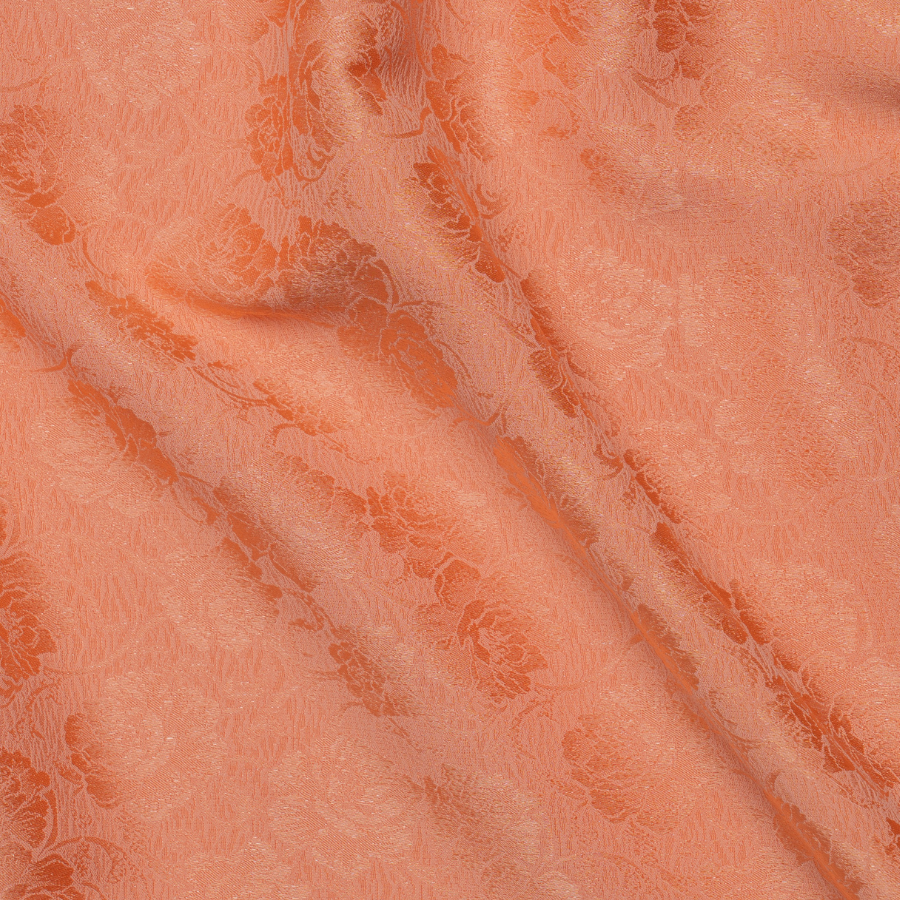 ENVL001-007 Gấm Hoa Co Giãn Màu Cam Sữa Khổ 1m5 x 2m