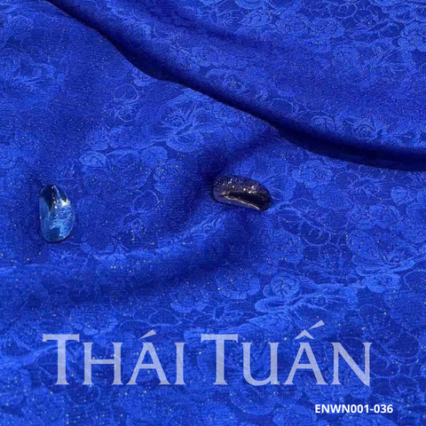 Vải Gấm Hoa Họa Tiết Màu Xanh Đậm 1m15x2m5 ENWN001036