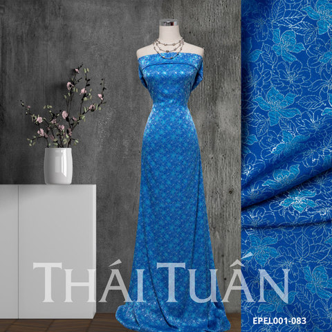 Vải Gấm Hoa Ánh Kim Màu Xanh Khổ 1m5x2m EPEL001083