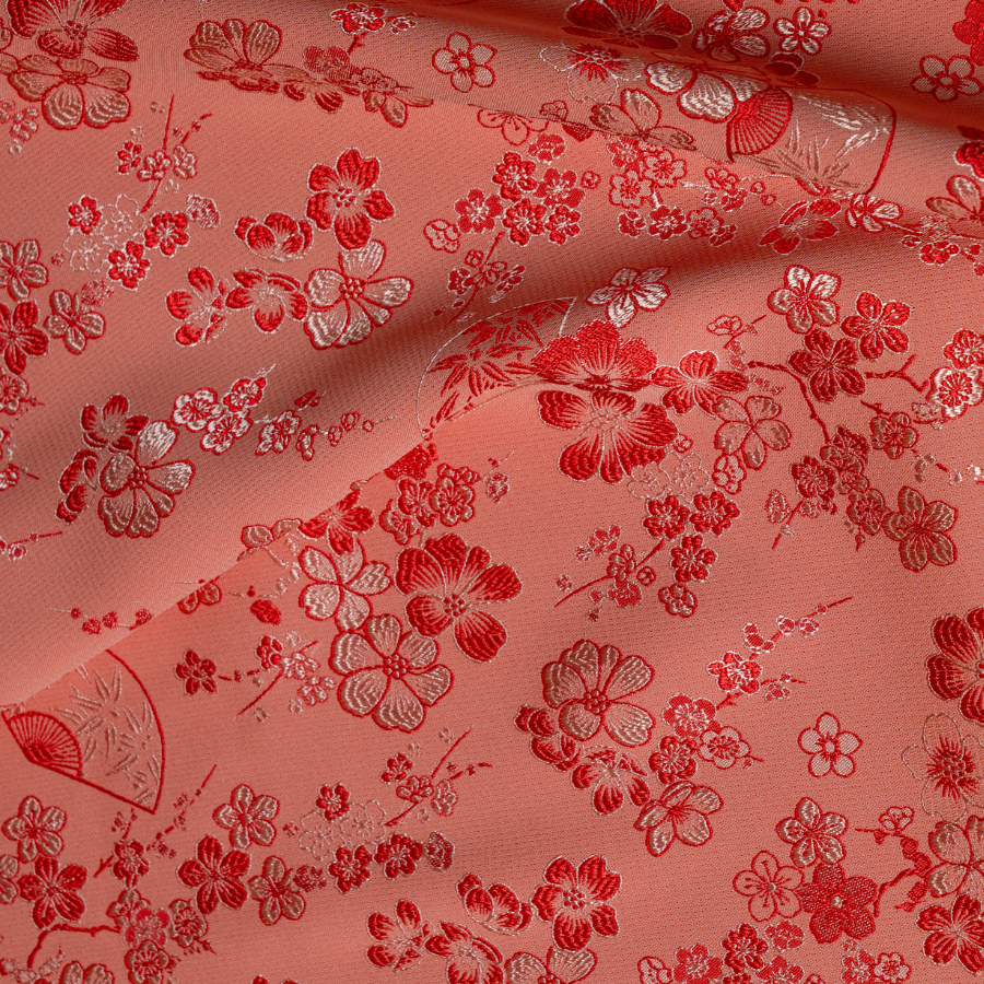 Gấm Hoa Văn Màu Cam Khổ 1m5x2m EPFL001007