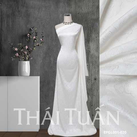 Vải Gấm Hoa Dạ Kim Màu Trắng Khổ 1m5x2m EPGL001020