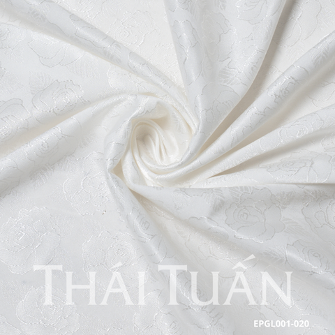 Vải Gấm Hoa Dạ Kim Màu Trắng Khổ 1m5x2m EPGL001020