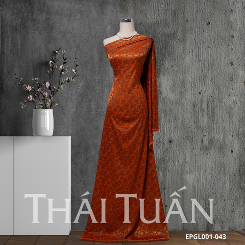 Vải Gấm Hoa Dạ Kim Màu Cam Khổ 1m5x2m EPGL001043