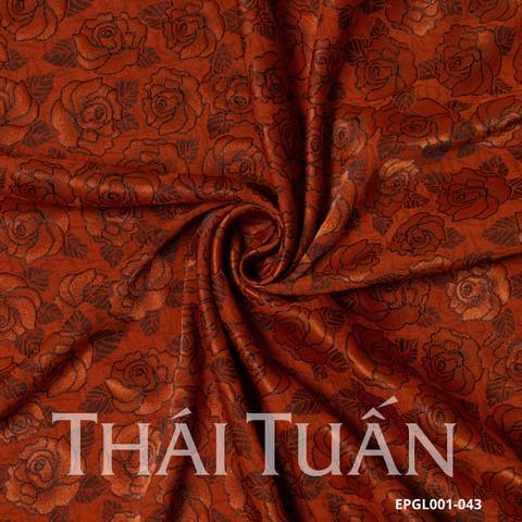 Vải Gấm Hoa Dạ Kim Màu Cam Khổ 1m5x2m EPGL001043