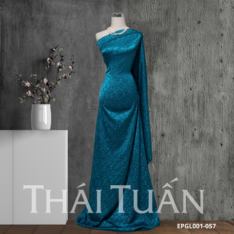 Vải Gấm Hoa Dạ Kim Màu Xanh Khổ 1m5x2m EPGL001057