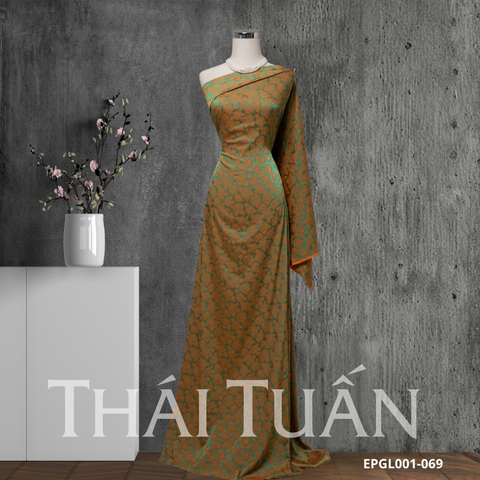 Vải Gấm Hoa Dạ Kim Màu Đồng Khổ 1m5x2m EPGL001069