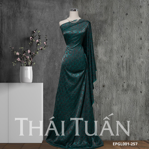 Vải Gấm Hoa Dạ Kim Màu Xanh Cổ Vịt Khổ 1m5x2m EPGL001257