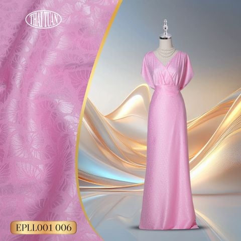 Vải Gấm Thái Tuấn Gấm Hoa Co Giãn Mới Màu Hồng Nhạt Khổ 1m5 x 2m EPLL001006