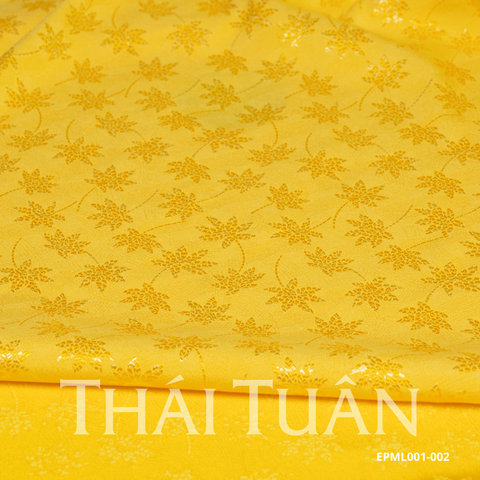 Vải Gấm Hoa Lá Phong Màu Vàng Tươi Khổ 1m5 x 2m EPML001002