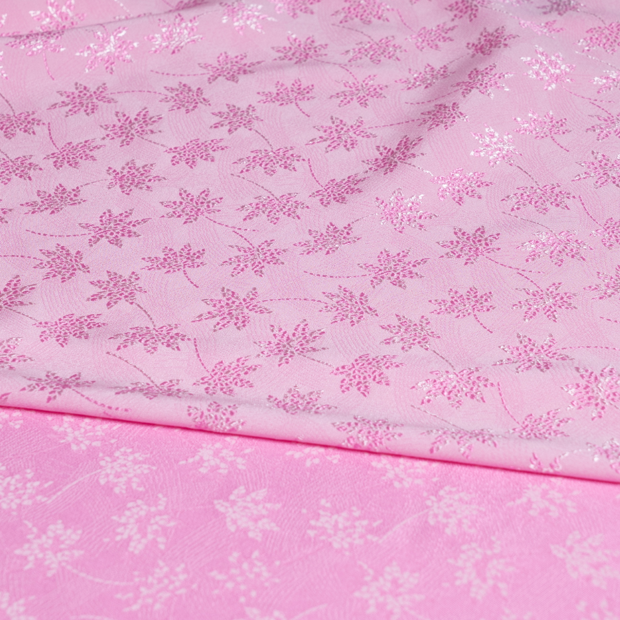 Vải Gấm Hoa Lá Phong Màu Hồng Khổ 1m5 x 2m EPML001006