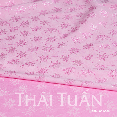 Vải Gấm Hoa Lá Phong Màu Hồng Khổ 1m5 x 2m EPML001006