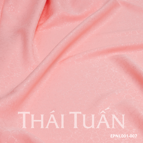 Vải Gấm Hoa Lá Ánh Kim Nhẹ Màu Hồng Dâu 1m5x2m EPNL001007