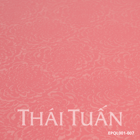 Vải Gấm Hoa Mẫu Đơn Màu Hồng Dâu 1m5x2m EPQL001007