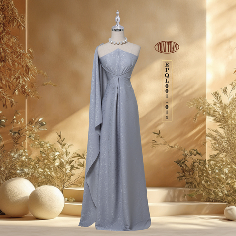 Vải Gấm Hoa Mẫu Đơn Màu Xám 1m5x2m EPQL001011