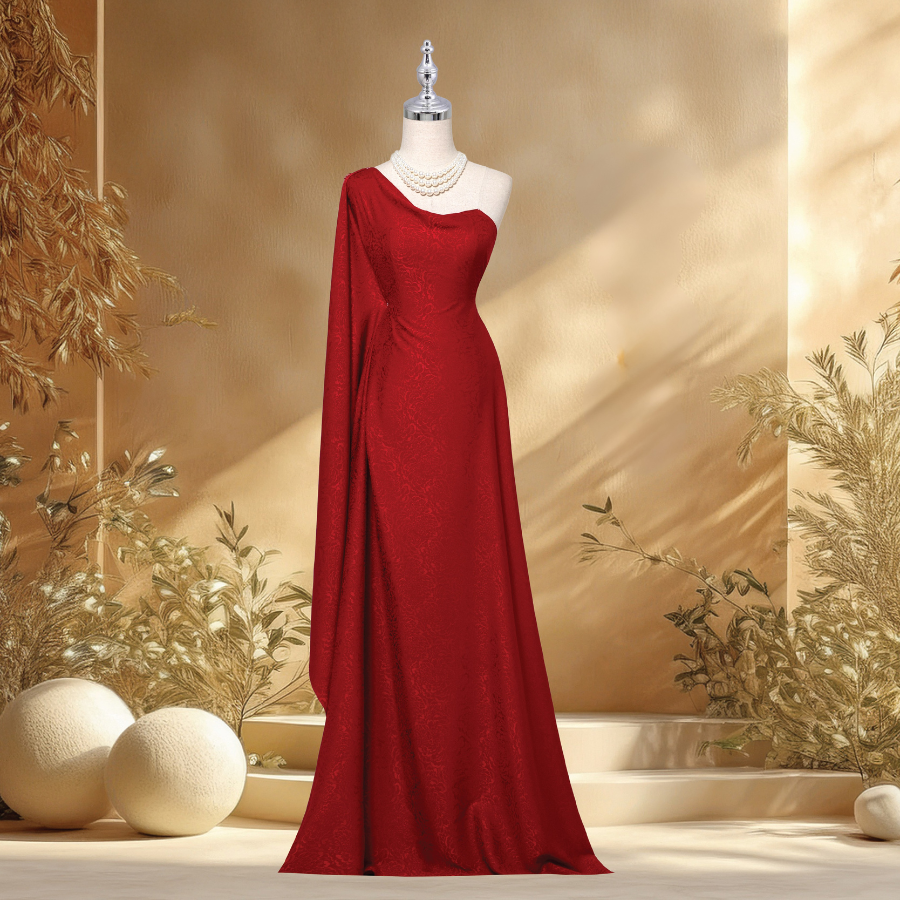 Vải Gấm Hoa Mẫu Đơn Màu Đỏ 1m5x2m EPQL001031