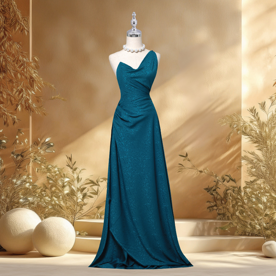 Vải Gấm Hoa Mẫu Đơn Màu Xanh Đậm Ánh 1m5x2m EPQL001057