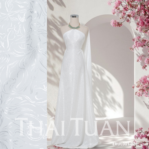 Vải Gấm Hoa Co Giãn Màu Trắng 1m5x2m ERUL001020