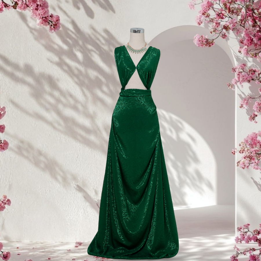 Vải Gấm Hoa Co Giãn Màu Xanh Lá 1m5x2m ERUL001024