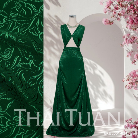 Vải Gấm Hoa Co Giãn Màu Xanh Lá 1m5x2m ERUL001024