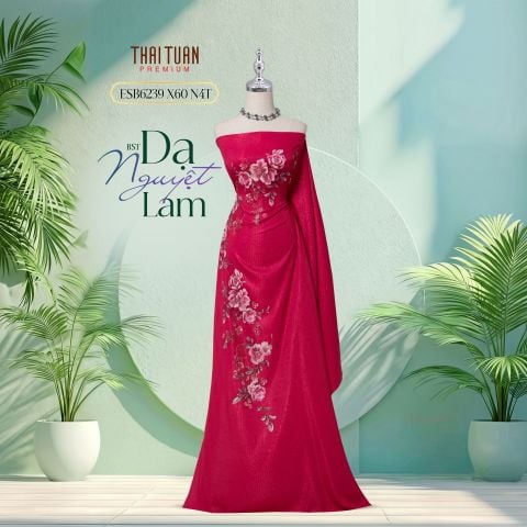Vải Cao Cấp Dạ Nguyệt Lam Kháng Khuẩn Đính Đá 1m5x2m3 ESB6239X60N4T