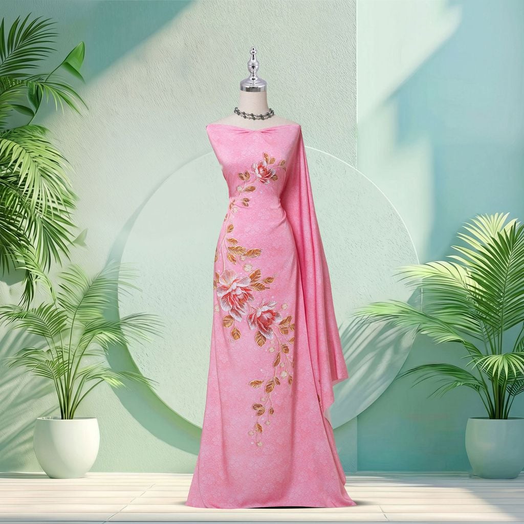 Vải Cao Cấp Dạ Nguyệt Lam Kháng Khuẩn Đính Đá 1m5x2m3 ESB6252X70N3I