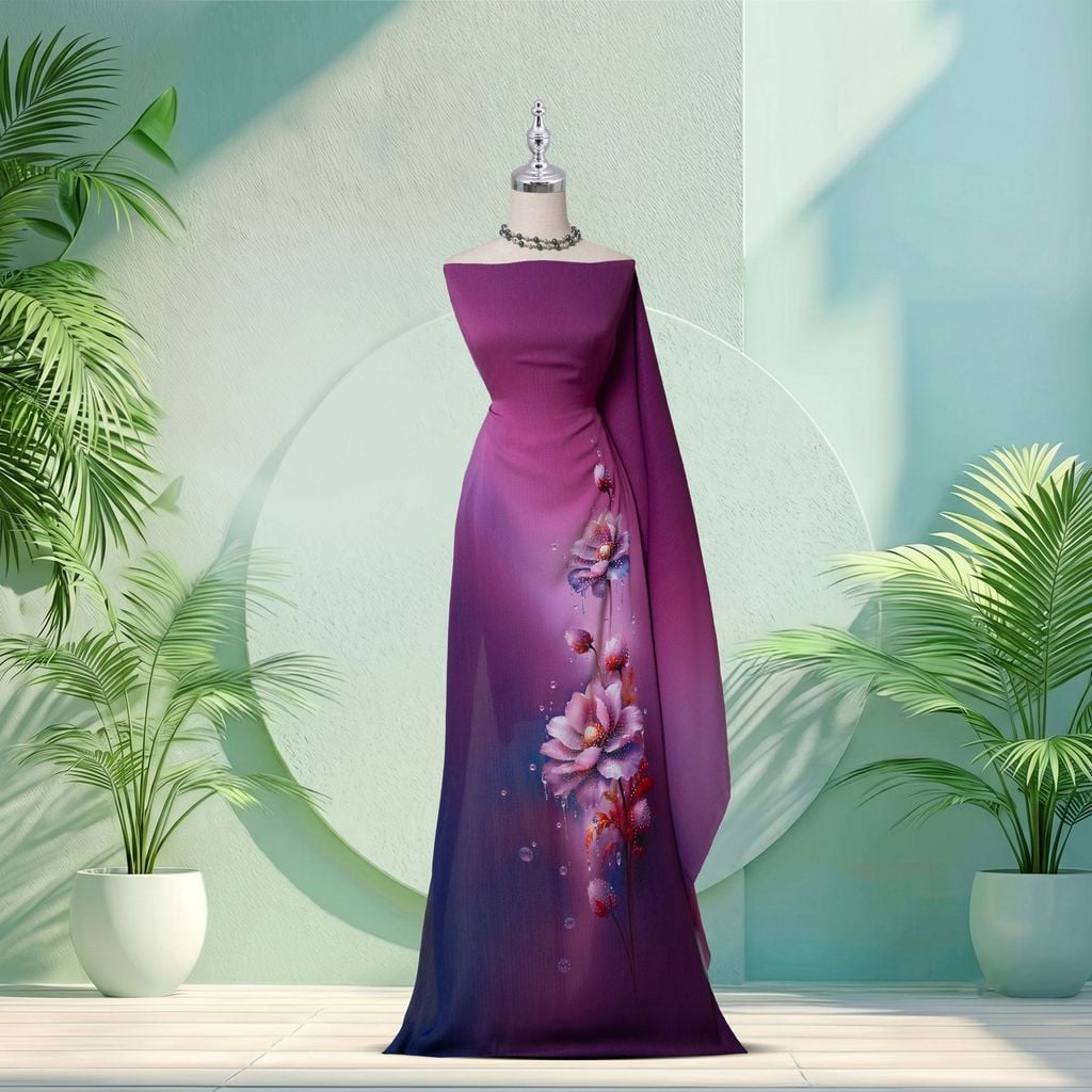 Vải Cao Cấp Dạ Nguyệt Lam Kháng Khuẩn Đính Đá 1m5x2m3 ESB6278X83N5C