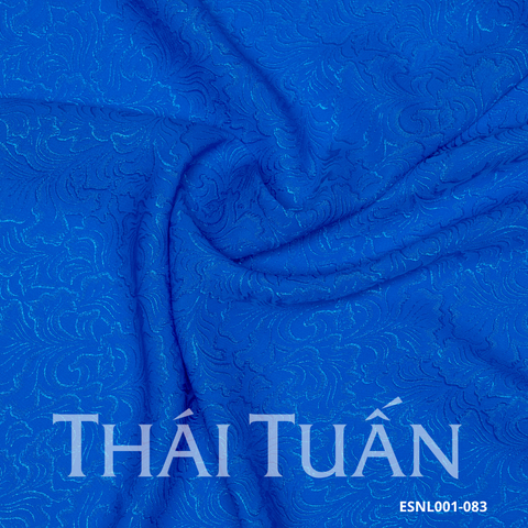Gấm Hoa Văn Màu Xanh Coban Khổ 1m5x2m ESNL001083