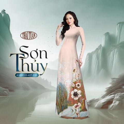 ASBR533427F4S Vải Áo Dài In Họa Tiết Kháng Khuẩn Khổ 1m50 Dài 2m1