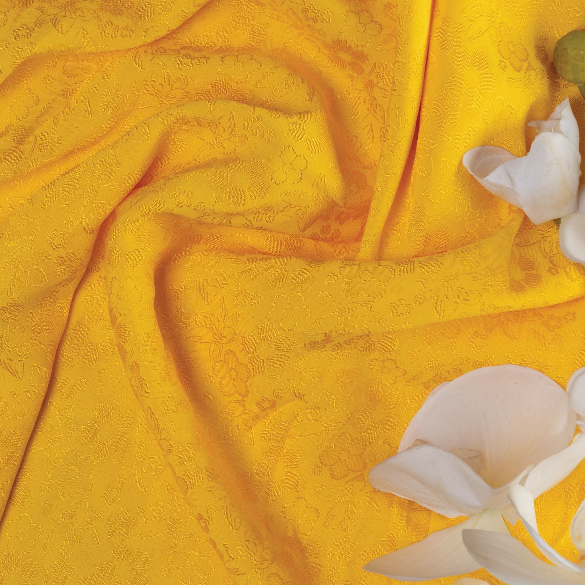 Vải Gấm Co Giãn Màu Vàng Khổ 1m5 x 2m ELHL001002