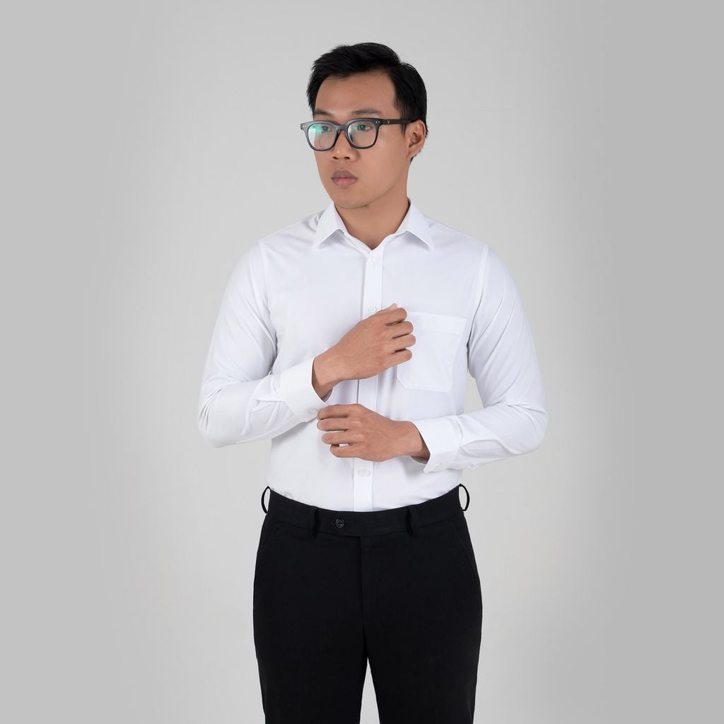 Áo sơ mi nam dài tay có túi màu trắng GENTITI by Thái Tuấn -  1C815HAKT101