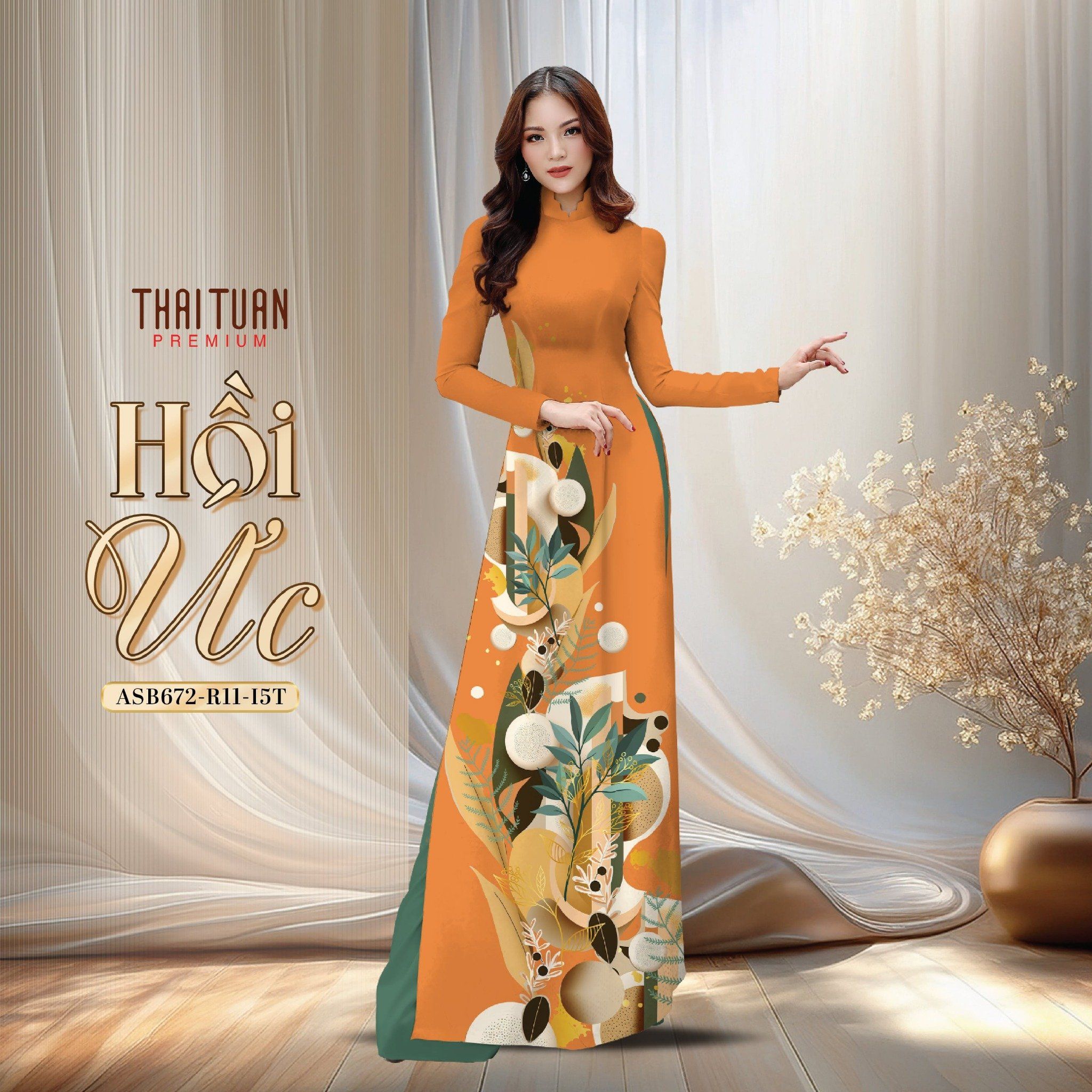 Vải Áo Dài Hoa Lá Đính Đá Cao Cấp Khổ 1m50 x Dài 2m3 ASB6720R11I5T