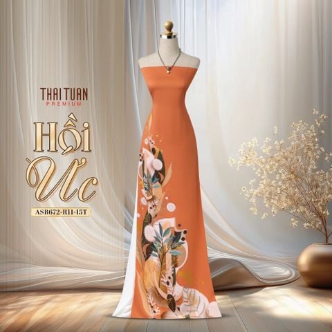 Vải Áo Dài Hoa Lá Đính Đá Cao Cấp Khổ 1m50 x Dài 2m3 ASB6720R11I5T