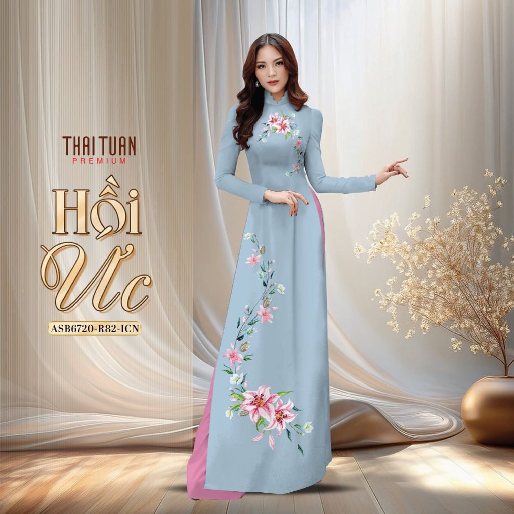 Vải Áo Dài Đính Đá Hương Thơm Kháng Khuẩn Cao Cấp Khổ 1m5x2m3 ASB6720R82ICN